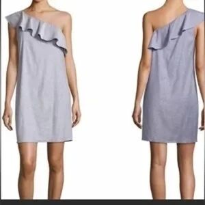 Theory One-Shoulder Dress in Soft Gray